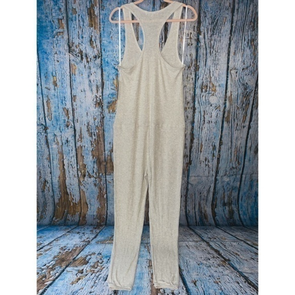 Spiritual Gangster Racerback Ballet Rib Super Soft 1 Piece Heather Grey Jumpsuit - Picture 6 of 14